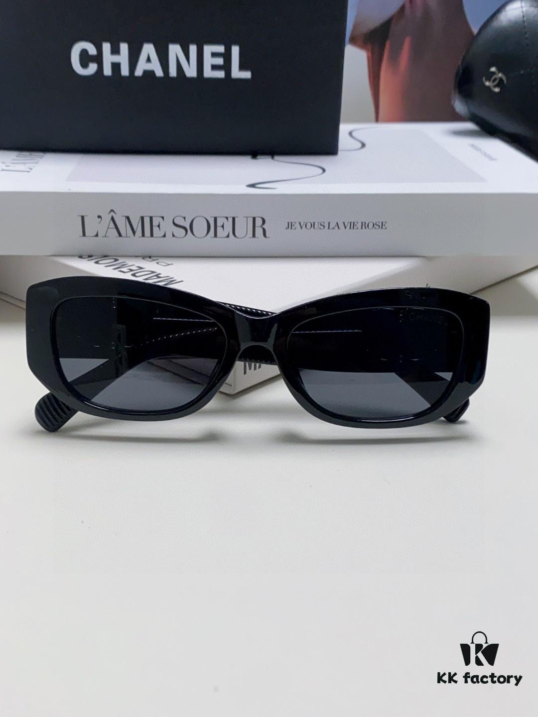 Chanel 2025 New Arrival ⭐ Xiaohongshu Popular Bestseller Double CH Interlocking Logo Sunglasses for Women, High-End Style