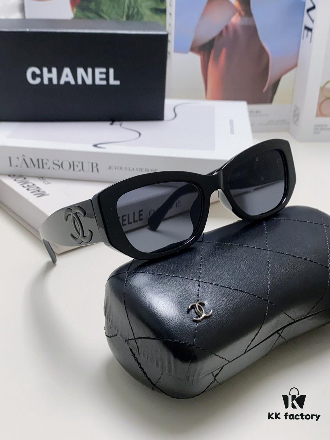 Chanel 2025 New Arrival ⭐ Xiaohongshu Popular Bestseller Double CH Interlocking Logo Sunglasses for Women, High-End Style