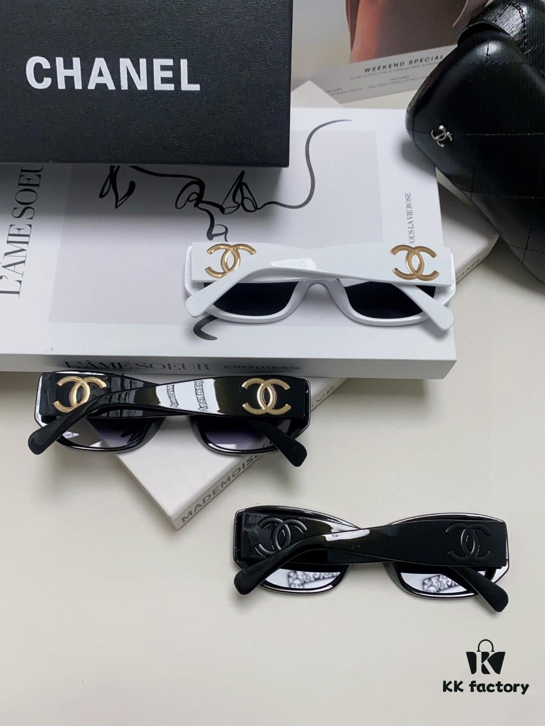 Chanel 2025 New Arrival ⭐ Xiaohongshu Popular Bestseller Double CH Interlocking Logo Sunglasses for Women, High-End Style