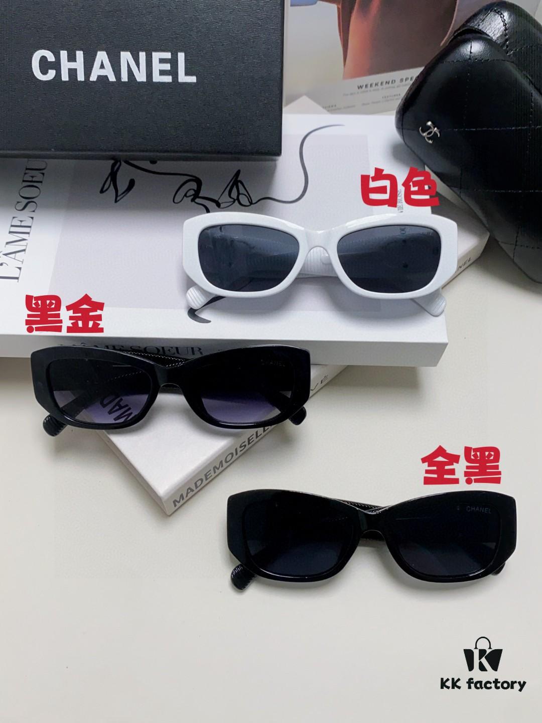 Chanel 2025 New Arrival ⭐ Xiaohongshu Popular Bestseller Double CH Interlocking Logo Sunglasses for Women, High-End Style