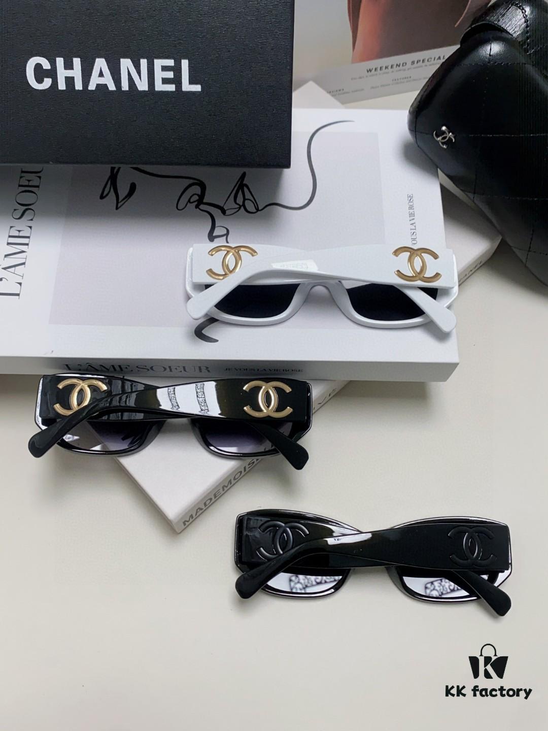 Chanel 2025 New Arrival ⭐ Xiaohongshu Popular Bestseller Double CH Interlocking Logo Sunglasses for Women, High-End Style Eyewear
