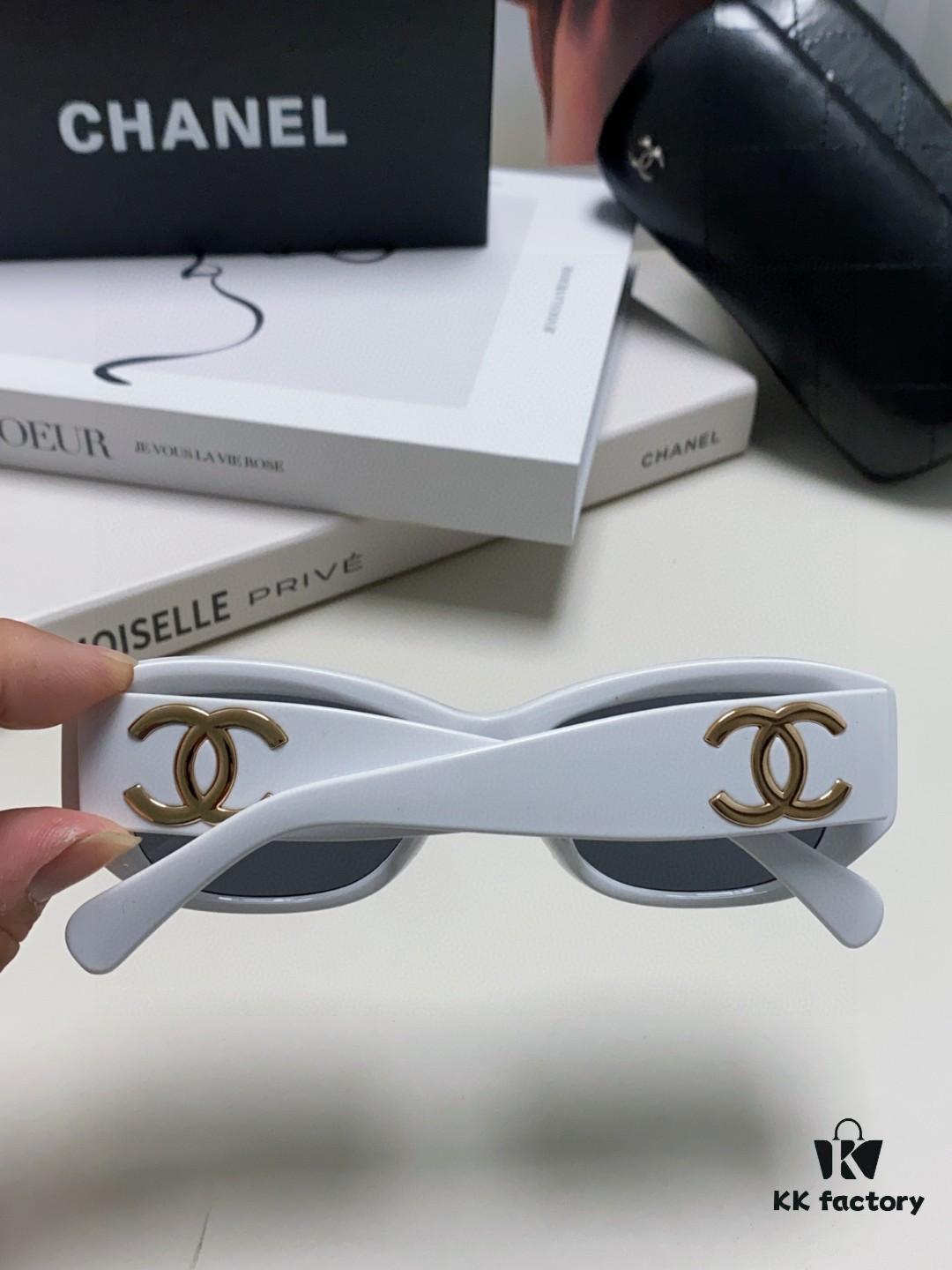 Chanel 2025 New Arrival ⭐ Xiaohongshu Popular Bestseller Double CH Interlocking Logo Sunglasses for Women, Premium Style