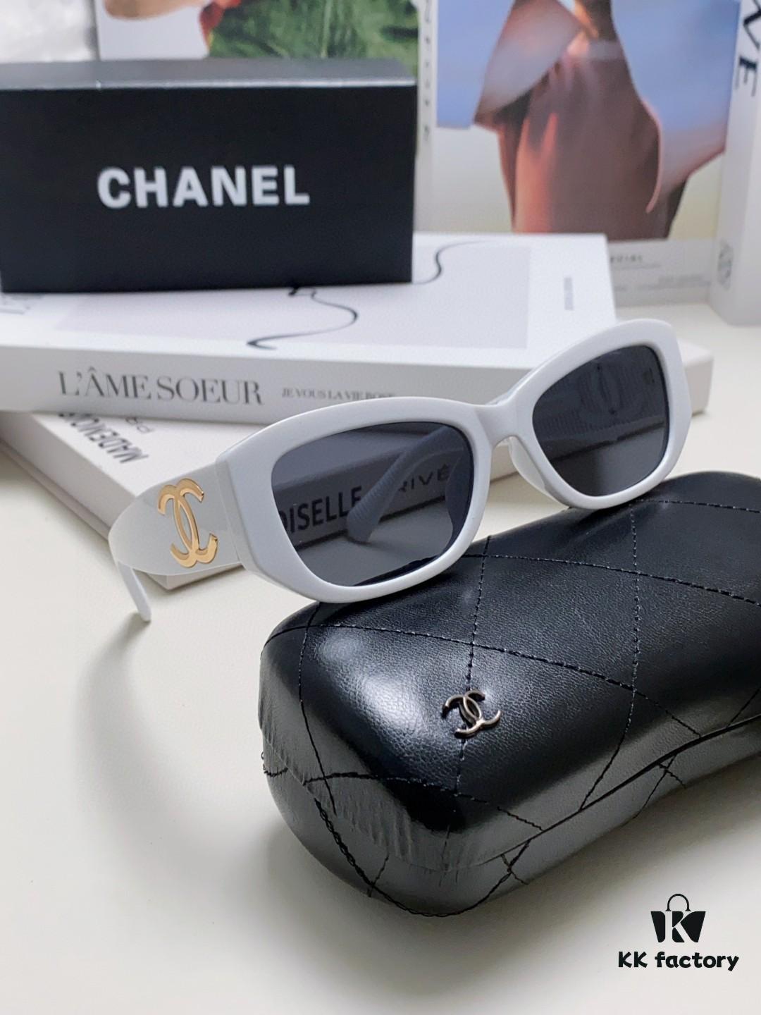 Chanel 2025 New Arrival ⭐ Xiaohongshu Popular Bestseller Double CH Interlocking Logo Sunglasses for Women, Premium Style
