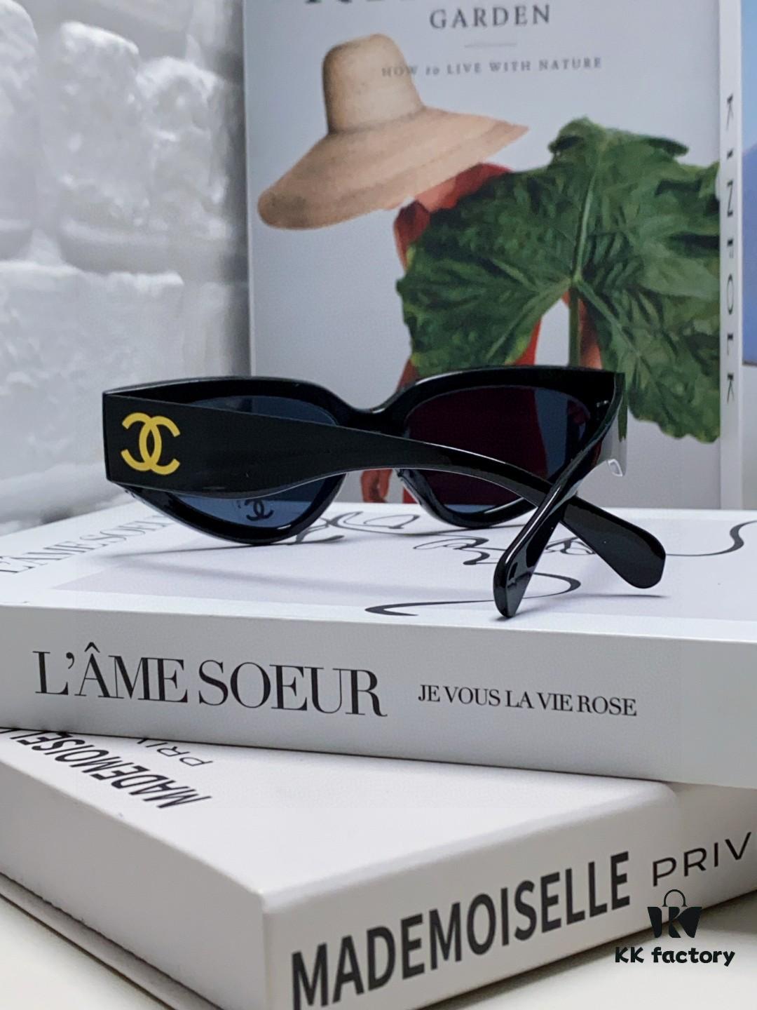 Chanel 2025 New European and American Cat-Eye Sunglasses for Women, Stylish French-Inspired Fashion Prescription Sunglasses with UV Protection