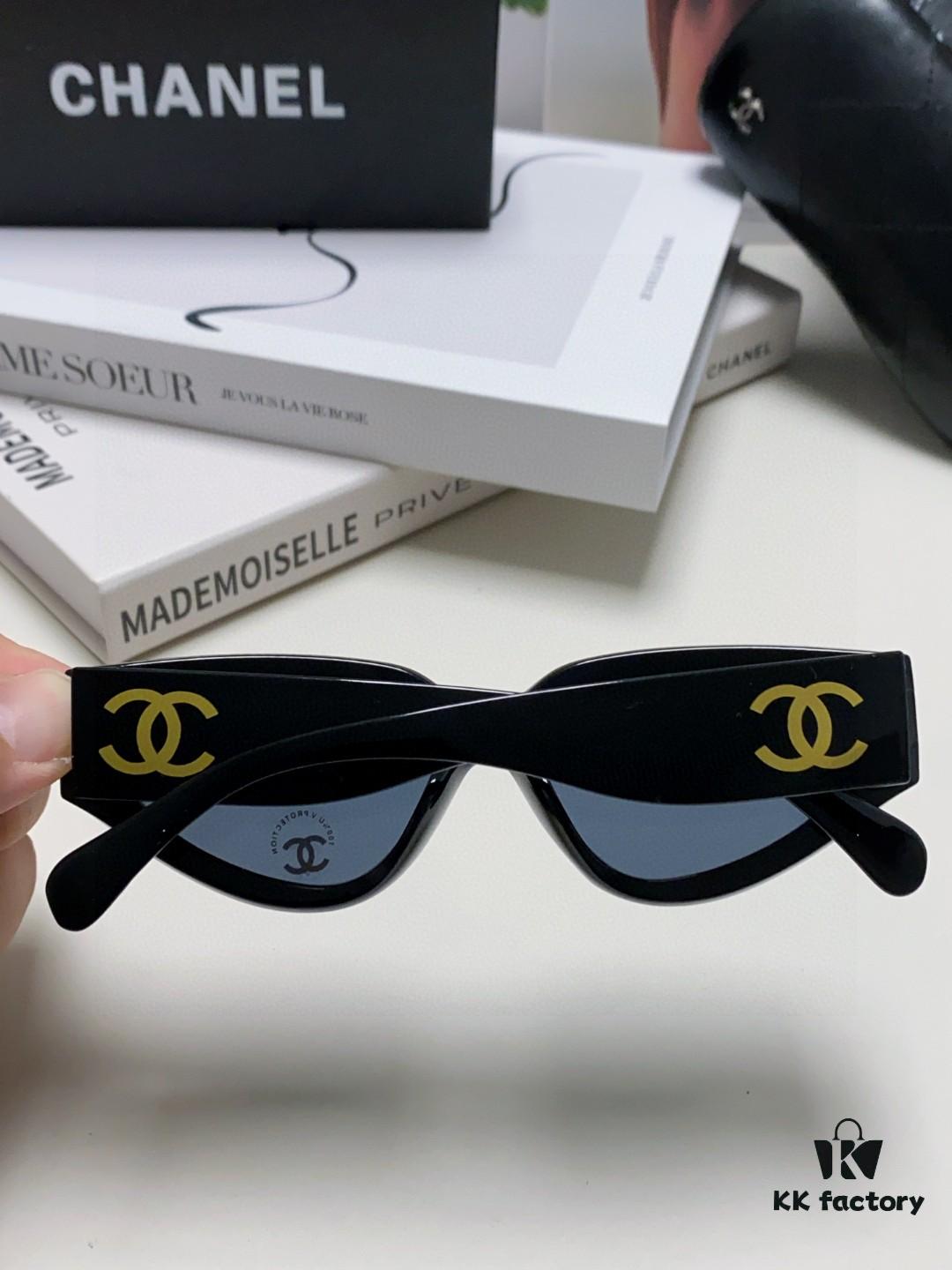 Chanel 2025 New European and American Cat-Eye Sunglasses for Women, Stylish French-Inspired Fashion Prescription Sunglasses with UV Protection
