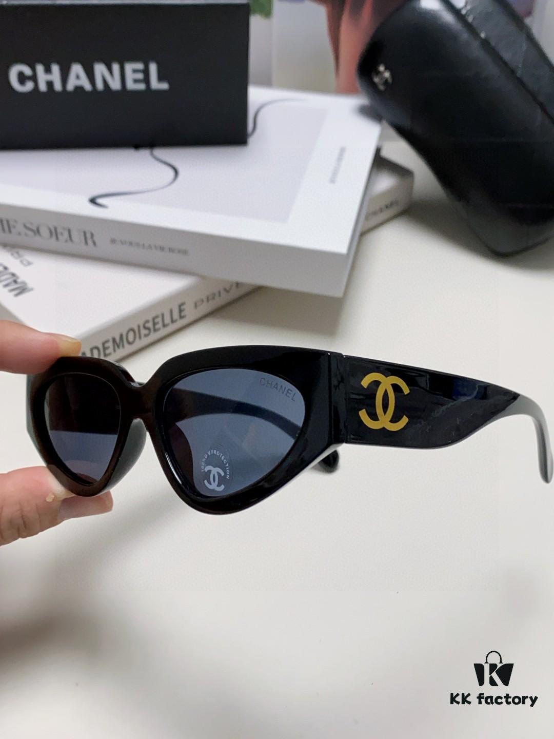 Chanel 2025 New European and American Cat-Eye Sunglasses for Women, Stylish French-Inspired Fashion Prescription Sunglasses with UV Protection