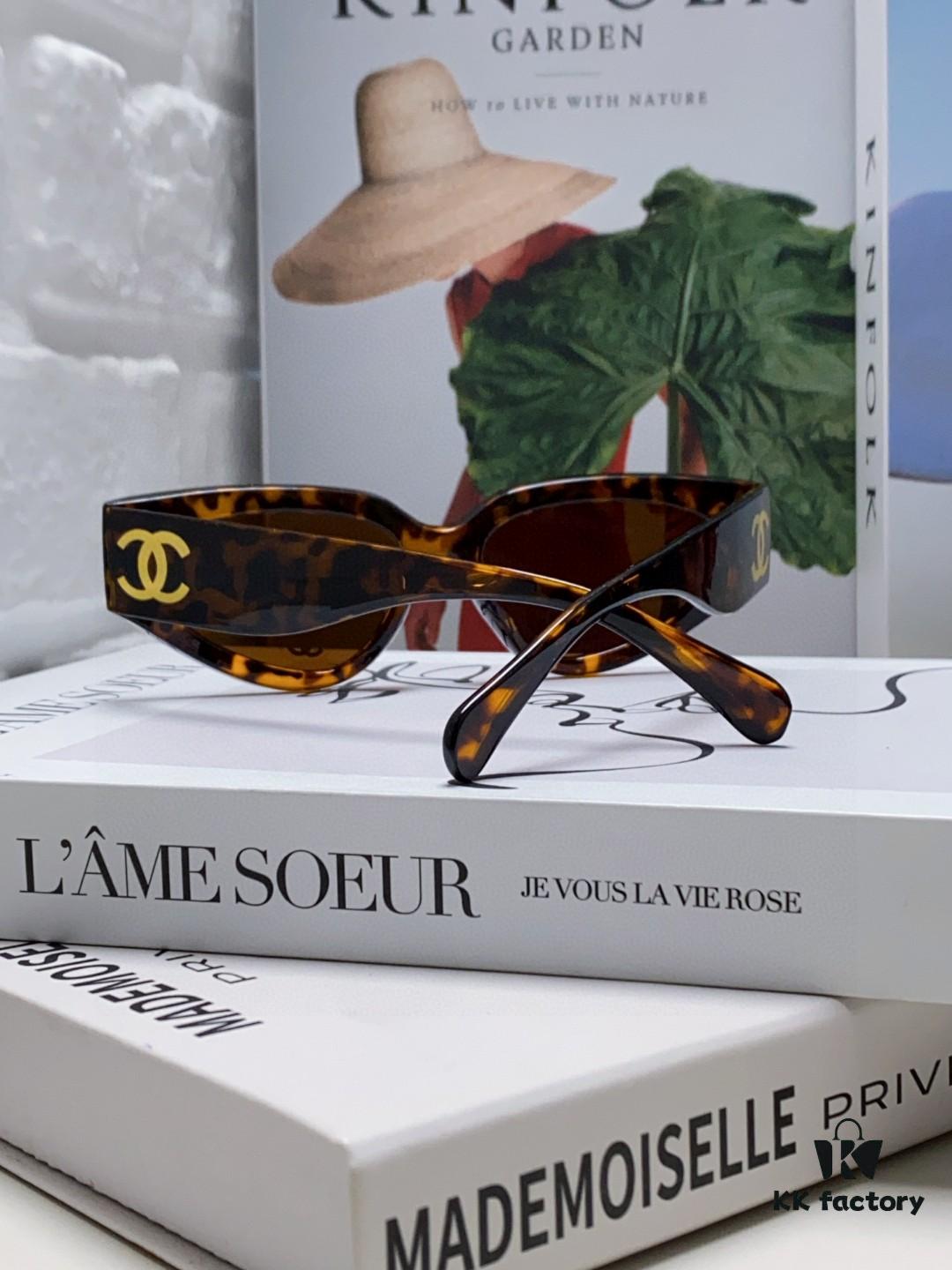 Chanel 2025 New Arrival European and American Cat-Eye Sunglasses for Women, Stylish French-Inspired Fashion Prescription Sun Glasses with UV Protection