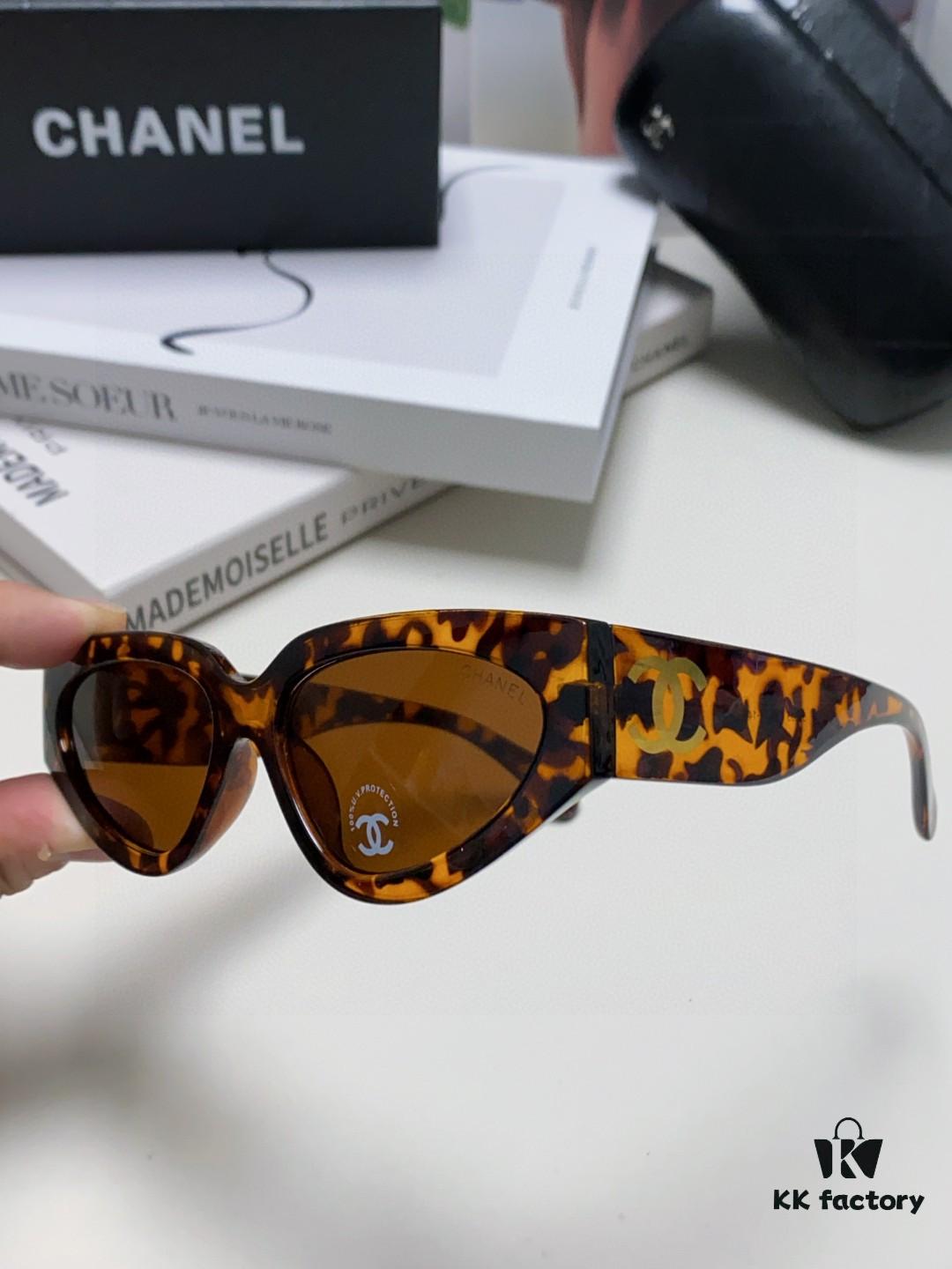 Chanel 2025 New Arrival European and American Cat-Eye Sunglasses for Women, Stylish French-Inspired Fashion Prescription Sun Glasses with UV Protection