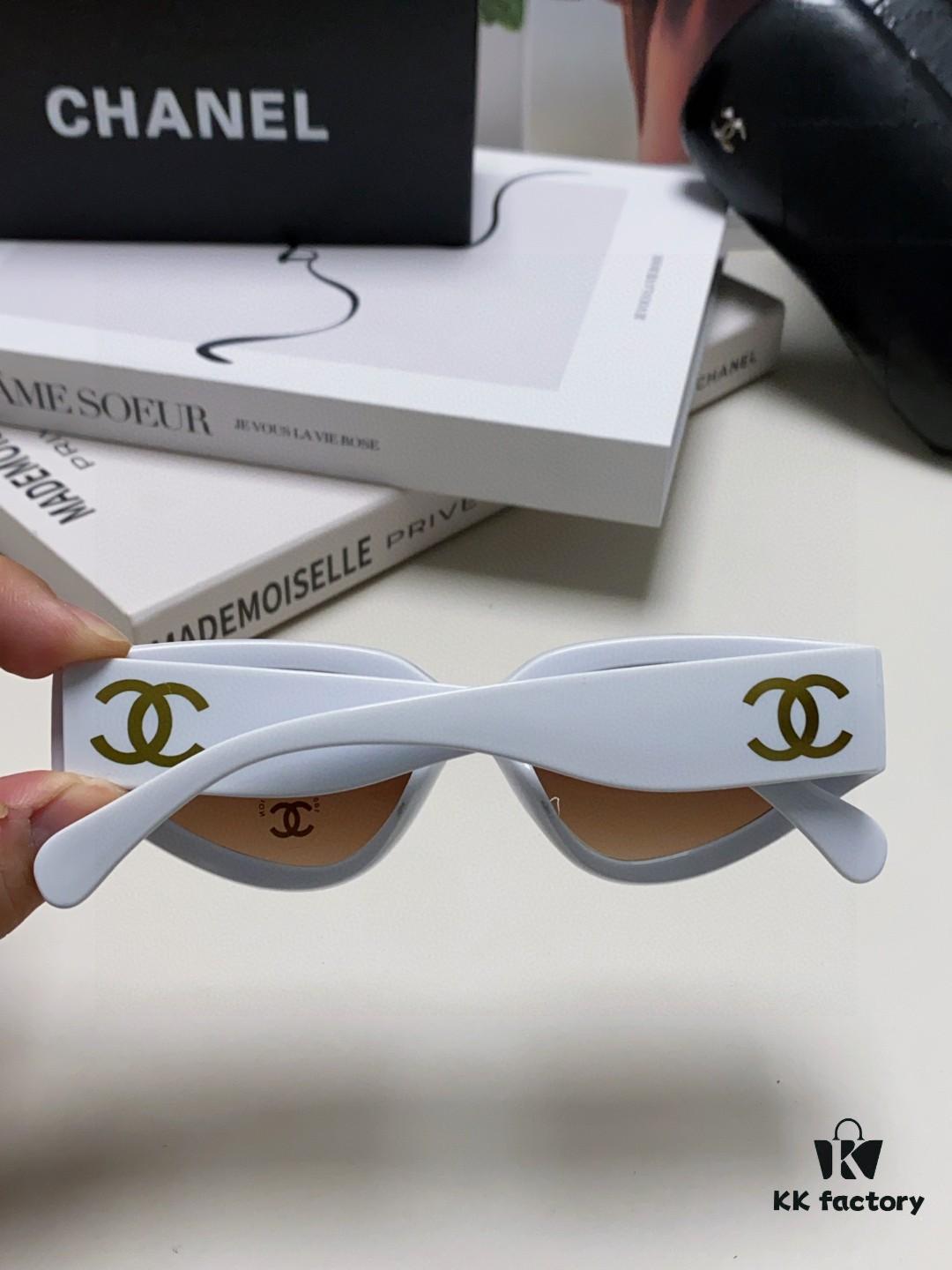 Chanel 2025 New Arrival European and American Cat-Eye Sunglasses for Women, Stylish French-Inspired Fashion Prescription Sun Glasses with UV Protection