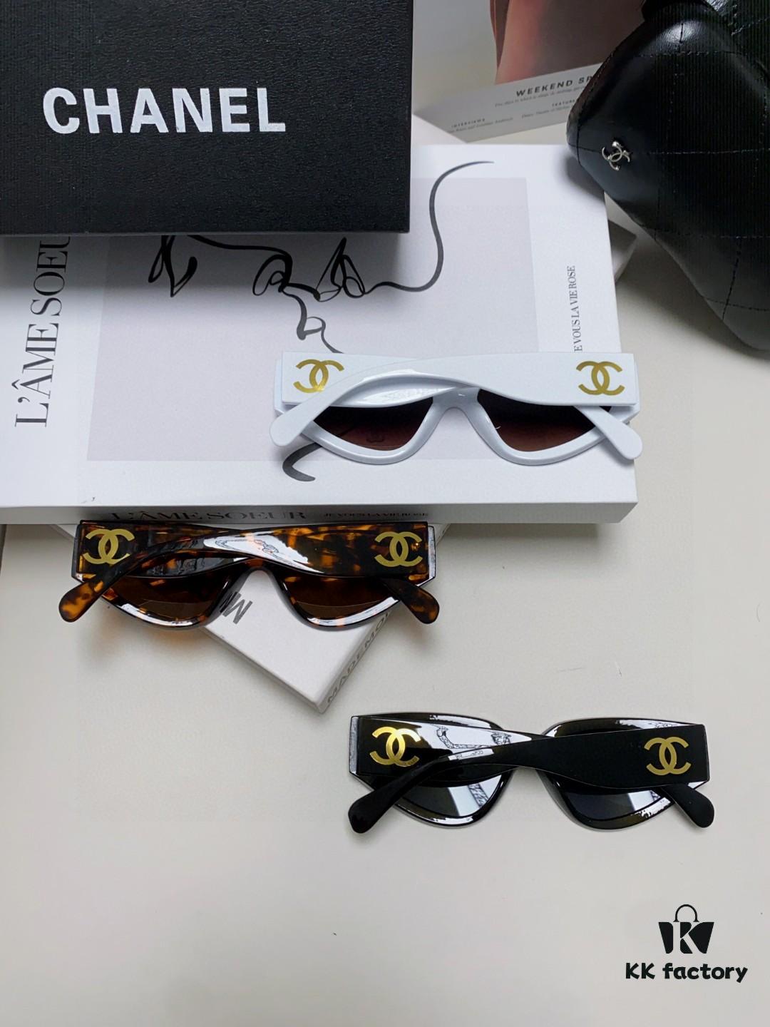 Chanel 2025 New Arrival European and American Cat-Eye Sunglasses for Women, Stylish French-Inspired Fashion Prescription Sun Glasses with UV Protection
