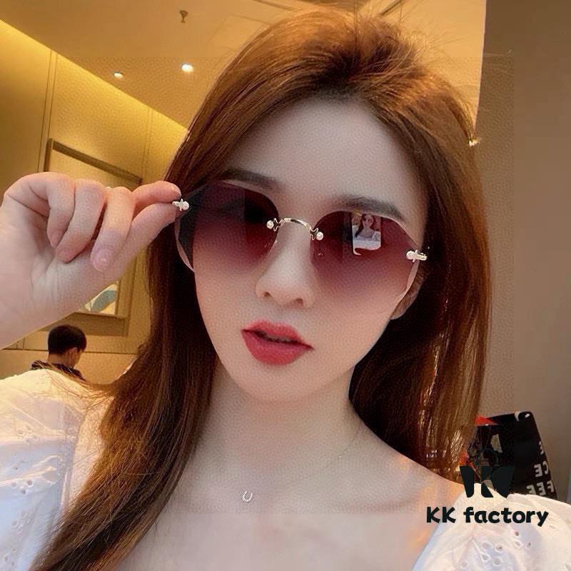 CHANE Chanel Volcano Umbrella Fashion Frameless Sunglasses Lens, Top Luxury High Quality Women's Driving Sunglasses