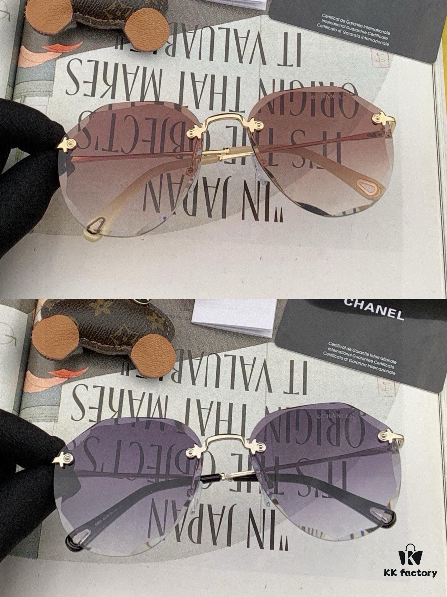 CHANE Chanel Volcano Umbrella Fashion Frameless Sunglasses Lens, Top Luxury High Quality Women's Driving Sunglasses