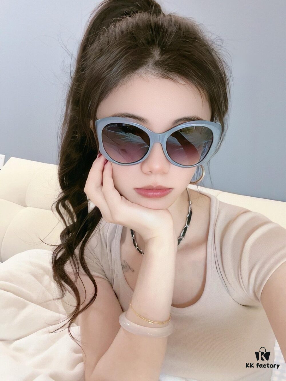 Chanel Oversized Round Sunglasses, Classic Design, UV Protection, Model: CH8984