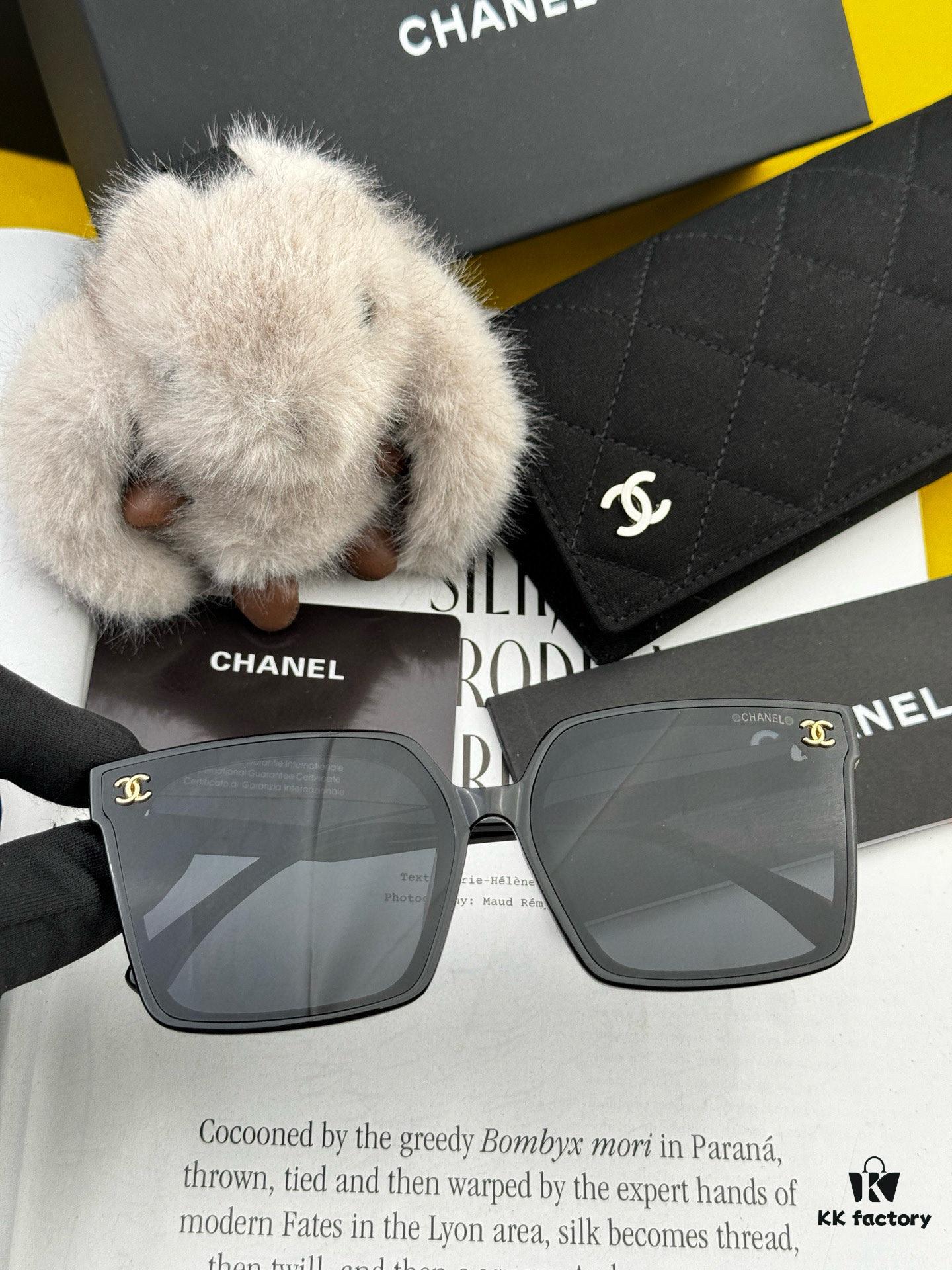 Chanel Oversized Square Sunglasses, Classic Frame Design, Universal Fit for All Face Shapes, Stylish Look with Coats or Dresses, UV Protection