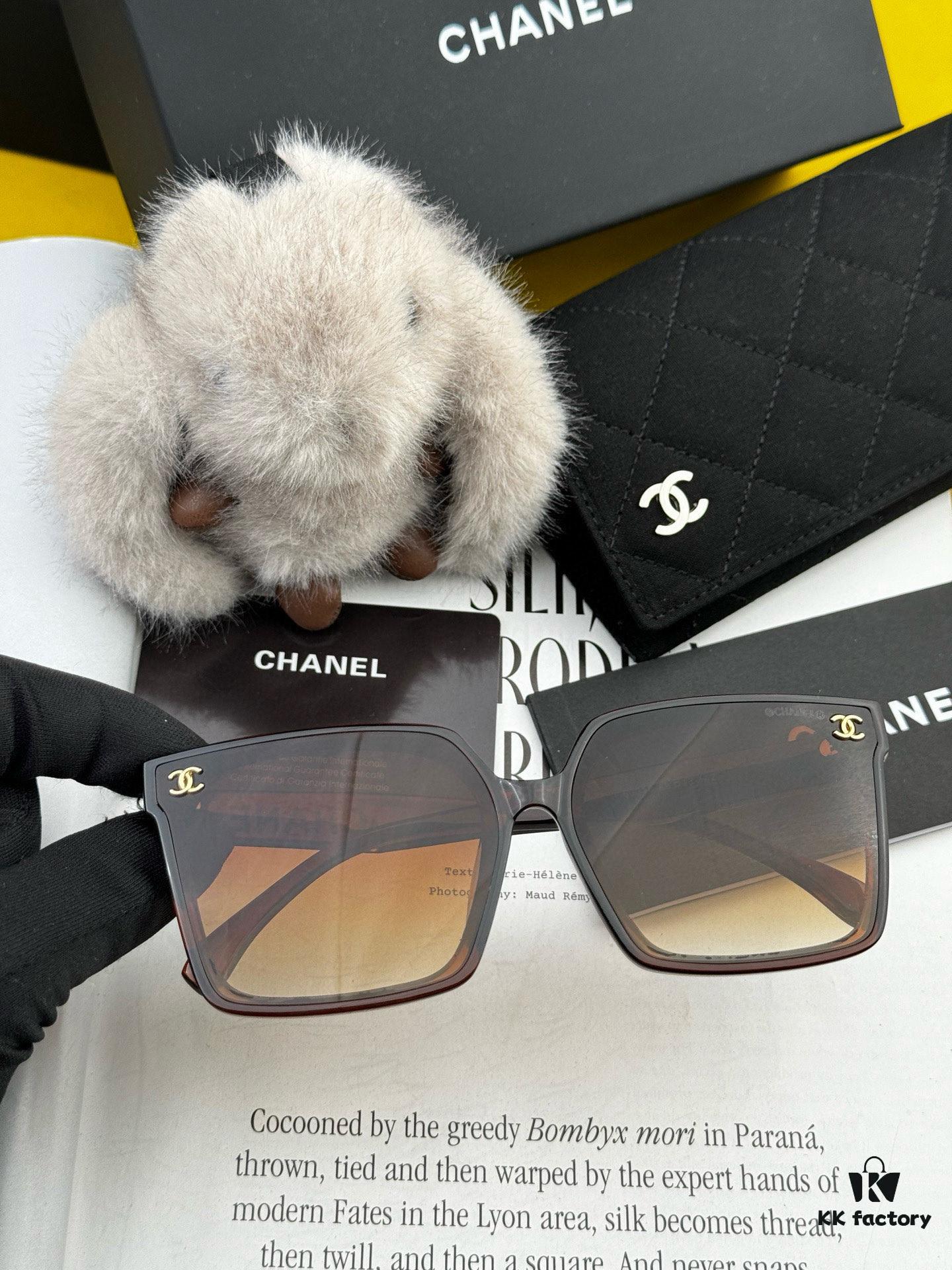 Chanel Oversized Square Sunglasses, Classic Frame Design, Universal Fit for All Face Shapes, Stylish Look with Coats or Dresses, UV Protection