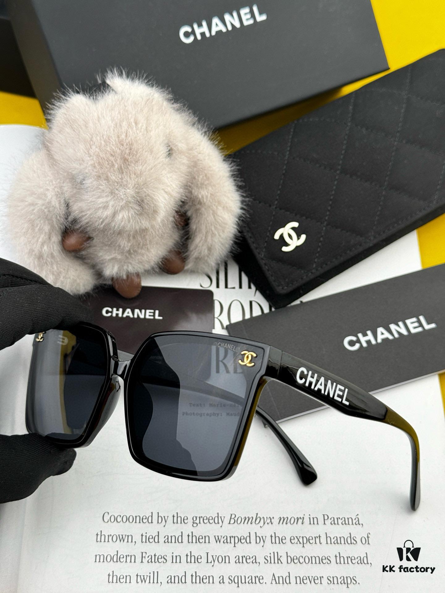 Chanel Oversized Square Sunglasses, Classic Frame Design, Universal Fit for All Face Shapes, Stylish Look with Coats or Dresses, UV Protection