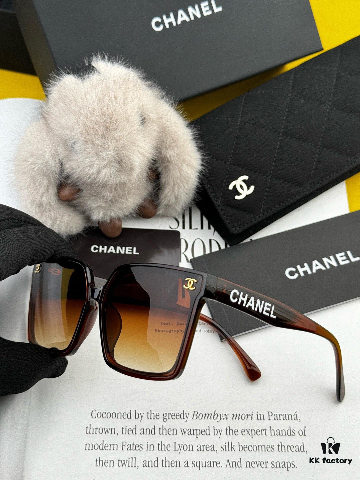 Chanel Oversized Square Sunglasses, Classic Frame Design, Universal Fit for All Face Shapes, Stylish Look with Coats or Dresses, UV Protection