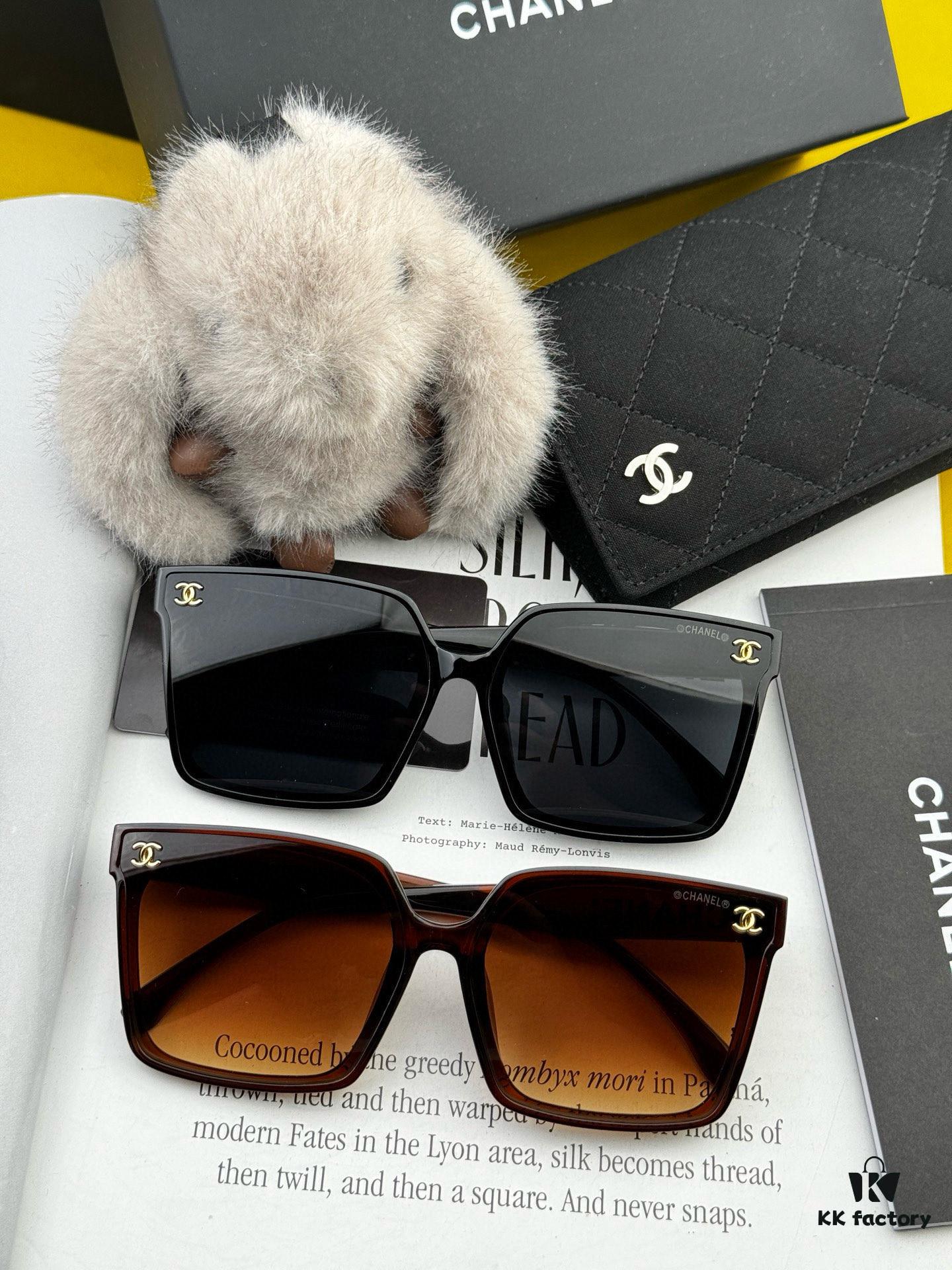 Chanel Oversized Square Sunglasses, Classic Frame Design, Universal Fit for All Face Shapes, Stylish Look with Coats or Dresses, UV Protection
