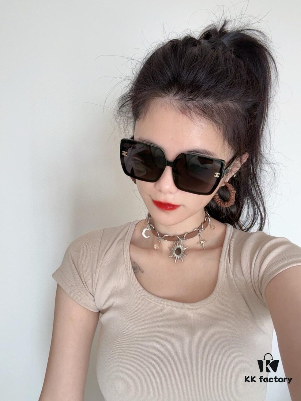 Chanel Oversized Square Sunglasses Classic Design, Flattering on All Face Shapes, Stylish with Coats or Dresses, UV Protection, Model: CH1130