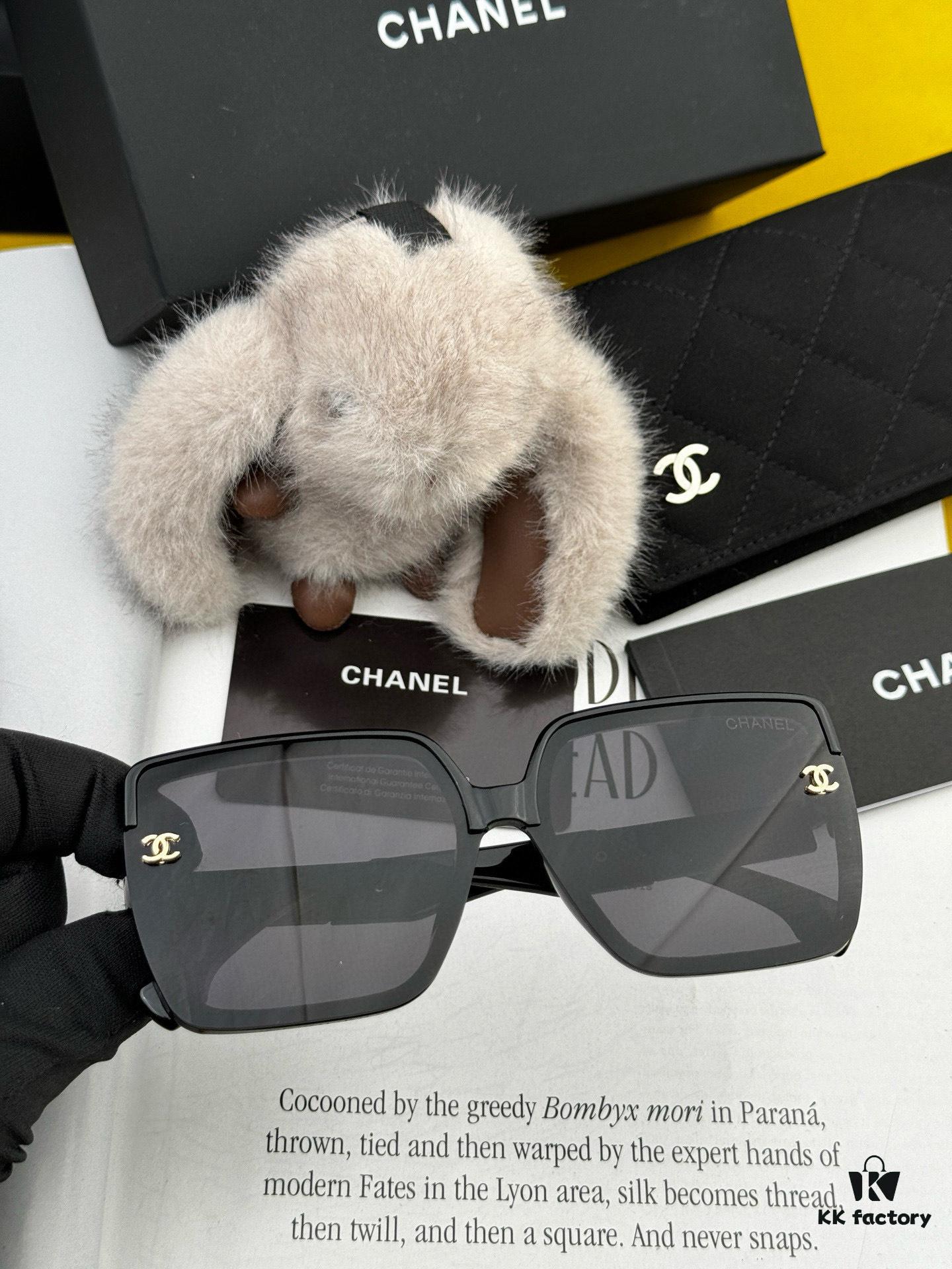Chanel Oversized Square Sunglasses Classic Design, Flattering on All Face Shapes, Stylish with Coats or Dresses, UV Protection, Model: CH1130