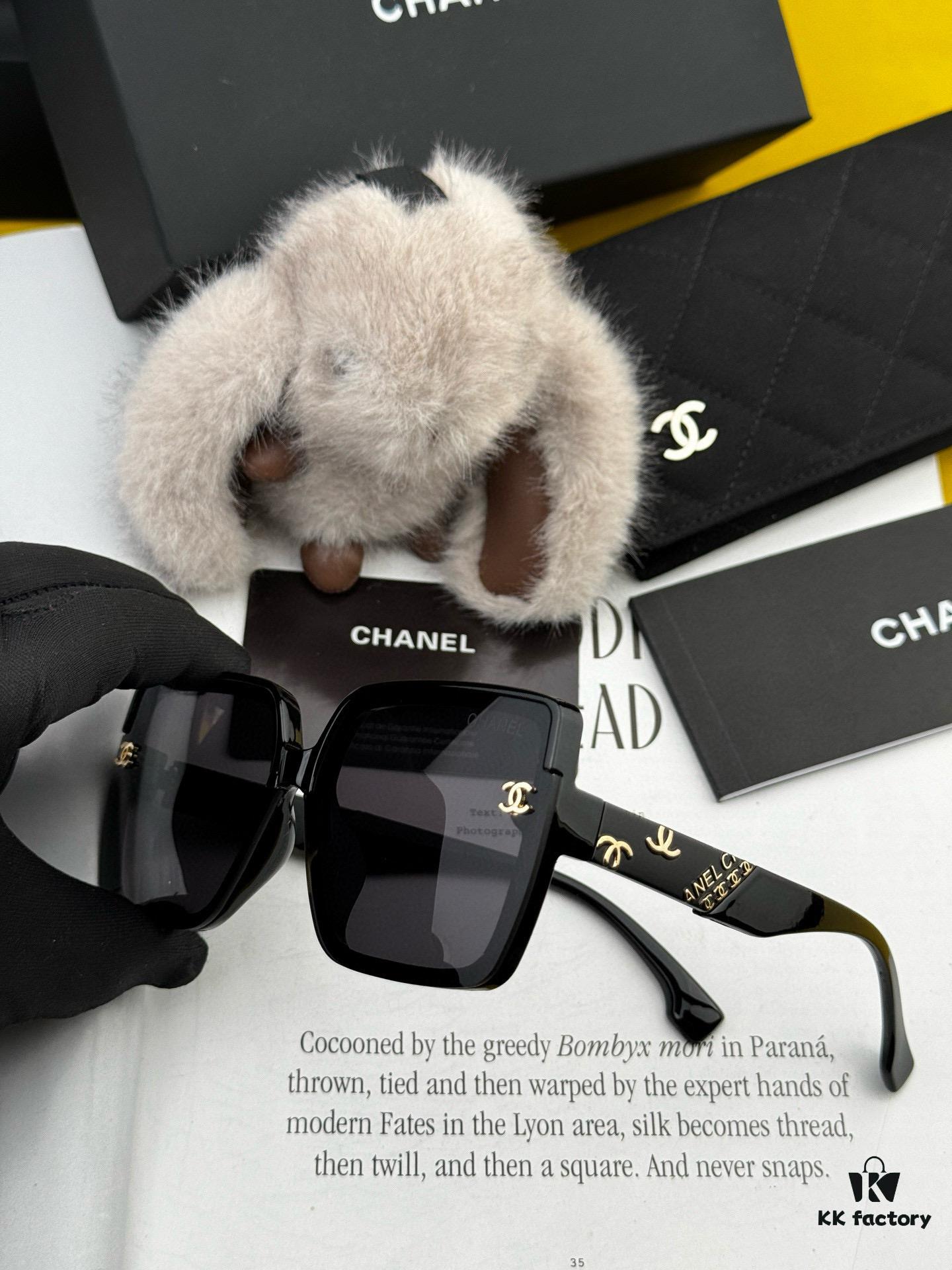 Chanel Oversized Square Sunglasses Classic Design, Flattering on All Face Shapes, Stylish with Coats or Dresses, UV Protection, Model: CH1130