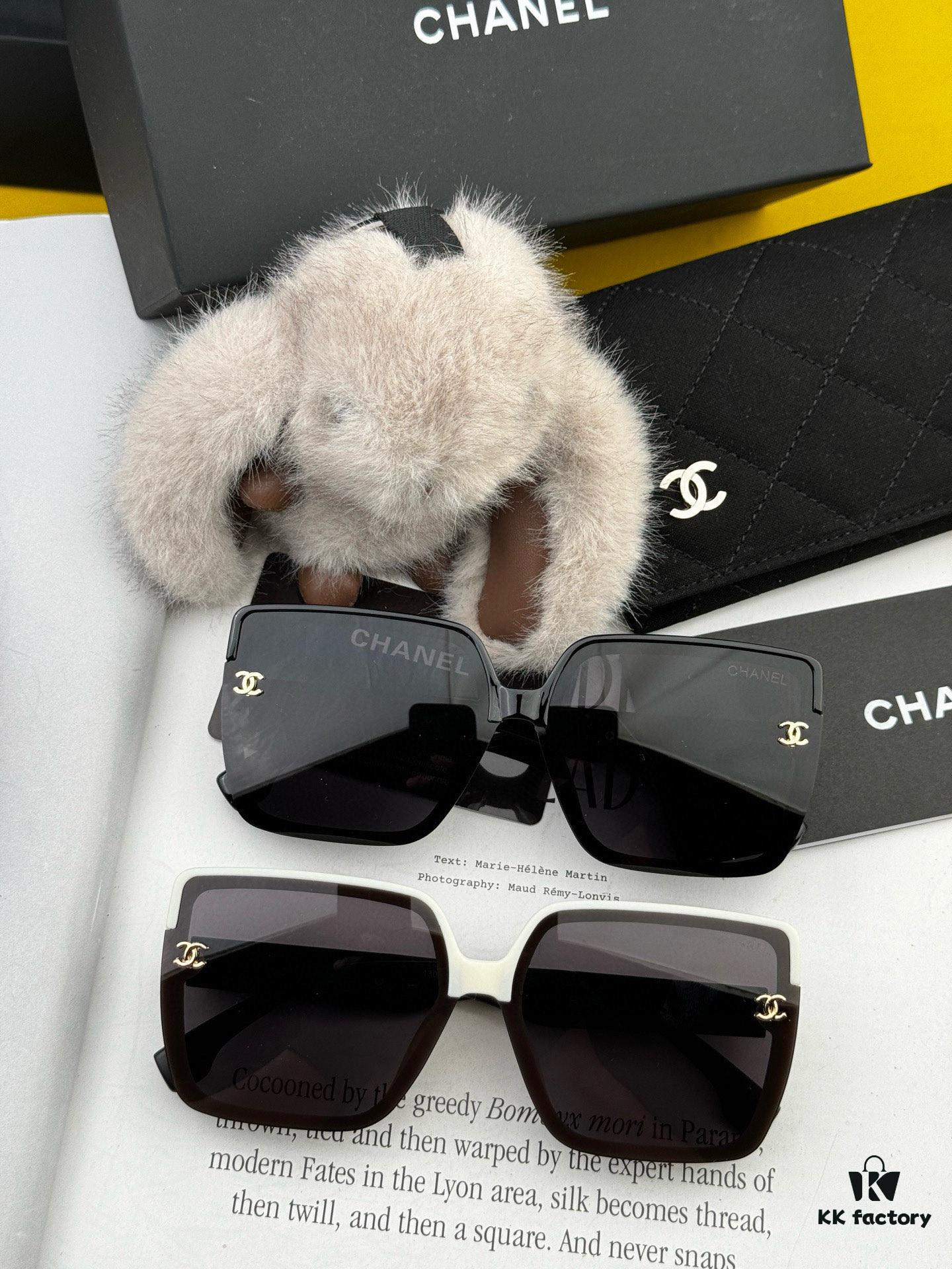 Chanel Oversized Square Sunglasses Classic Design, Flattering on All Face Shapes, Stylish with Coats or Dresses, UV Protection, Model: CH1130