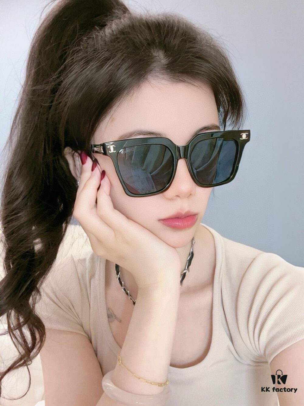 Chanel Oversized Square Frame Sunglasses, Model CH05802
