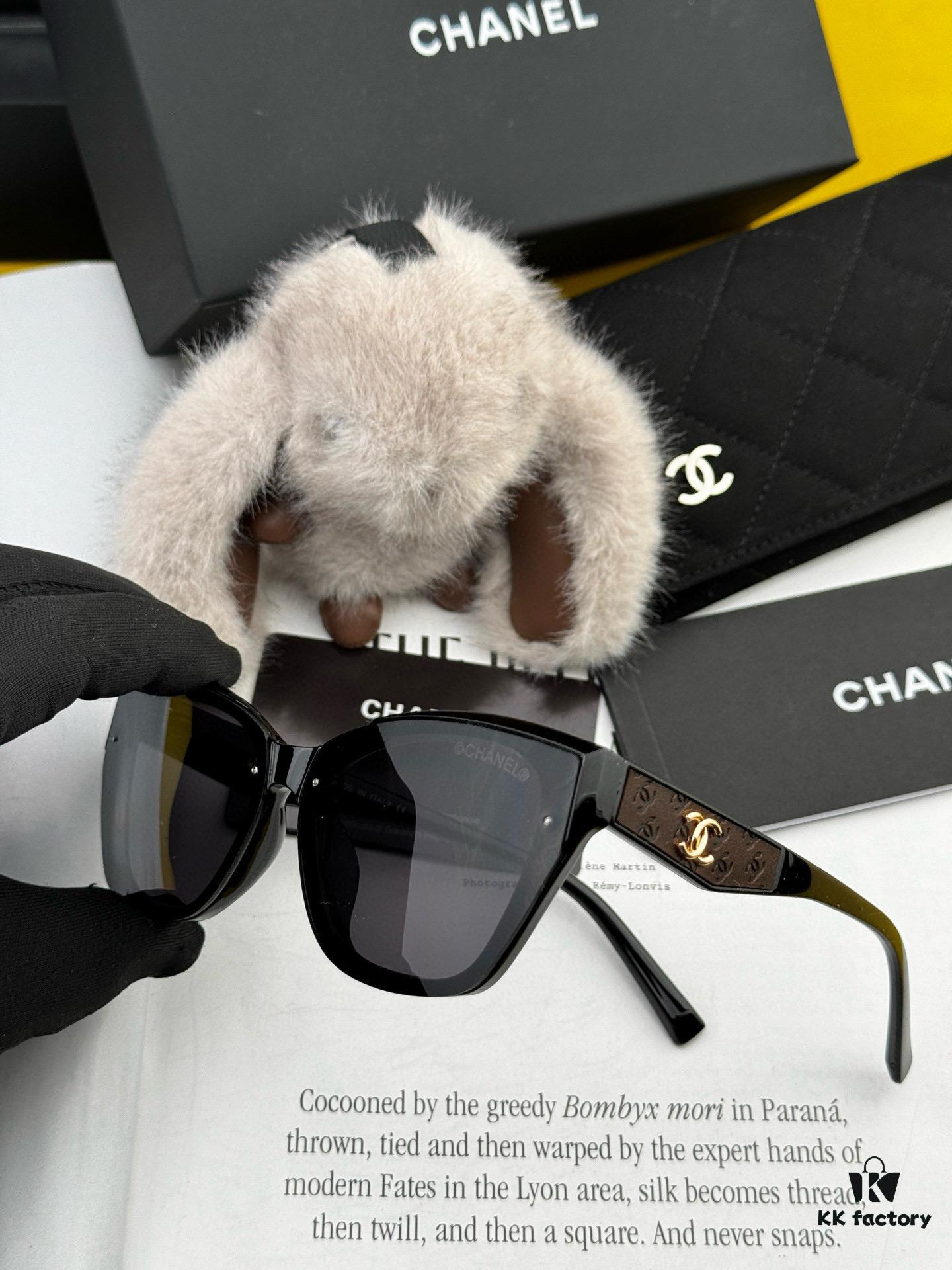 Chanel Oversized Square Sunglasses, Classic Square Frame Design, Universal Fit for All Face Shapes, Stylish with Coats or Dresses, Polarized Lenses for UV Protection, Model: CH0311