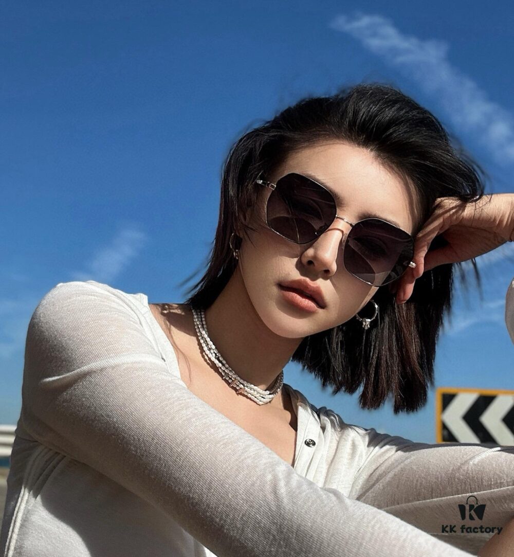 New CHANEL Chanel Sunglasses with Square Frame and Classic Pearl Accents