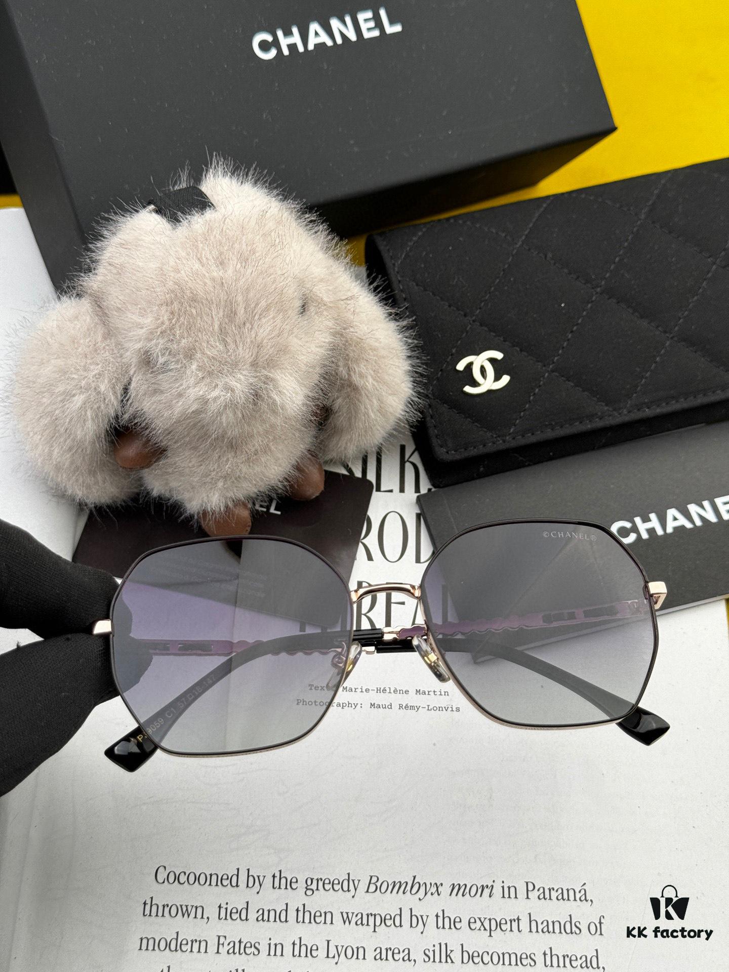 New CHANEL Chanel Sunglasses with Square Frame and Classic Pearl Accents
