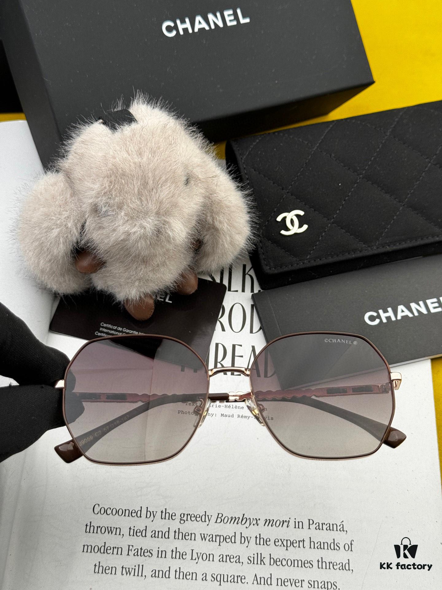 New CHANEL Chanel Sunglasses with Square Frame and Classic Pearl Accents