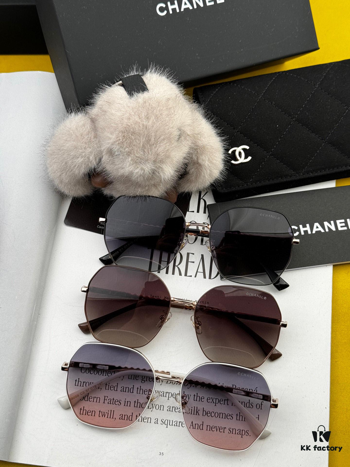 New CHANEL Chanel Sunglasses with Square Frame and Classic Pearl Accents