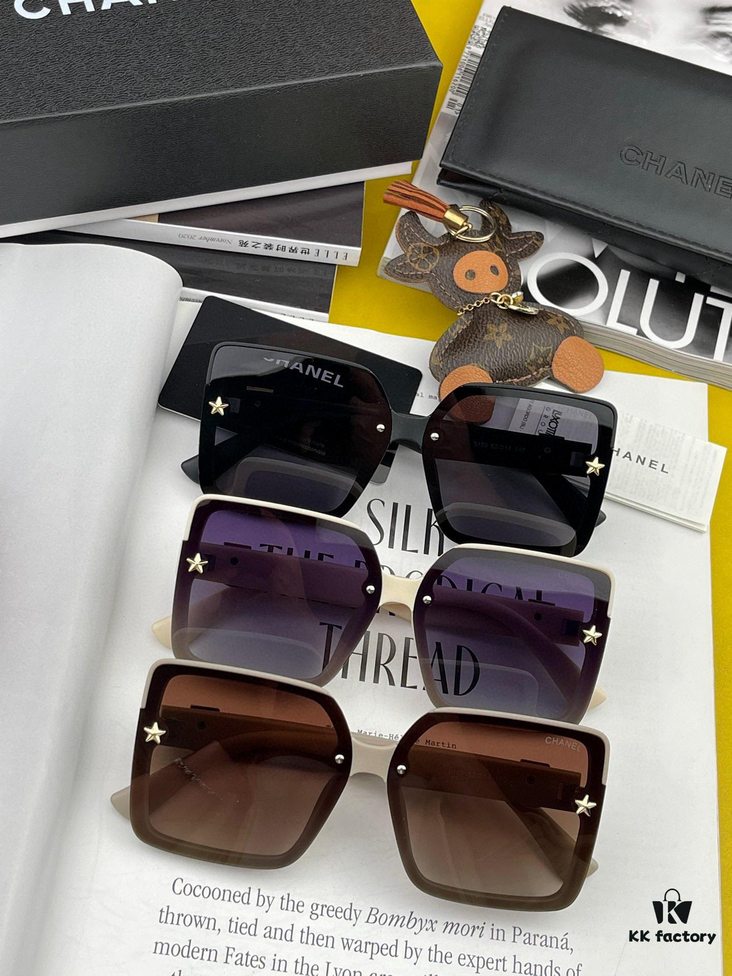 CHANEL 2025 New Arrival Trendy Fashion Square Sunglasses for Women, HD Thick Polarized UV Protection Shades, Comfortable Wear, Influencer Favorite TR Frame Sunglasses