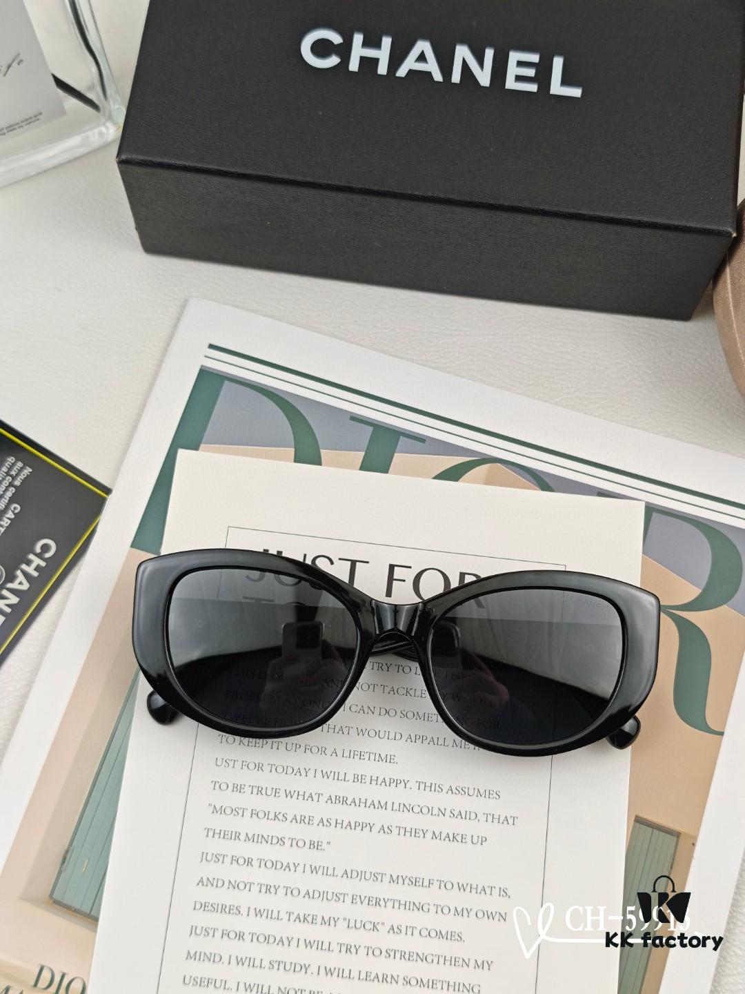 CHANEL France - New Little Xiang Sunglasses with Polaroid Resin HD Lenses, TR Frame Lightweight and Comfortable, Size 63-17-140