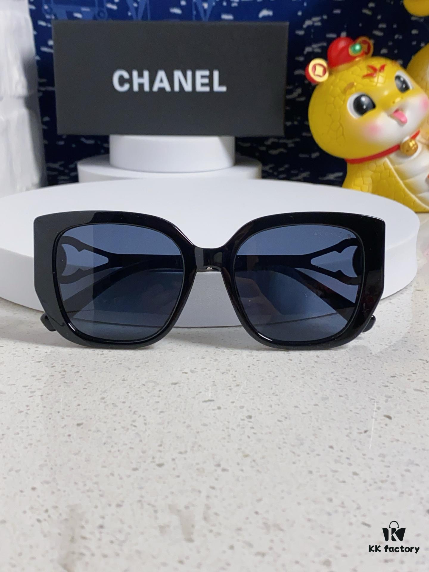 Chanel 2024 New Fashion Sunglasses for Women, UV-Protective Retro Stylish Oversized Slimming Sunglasses