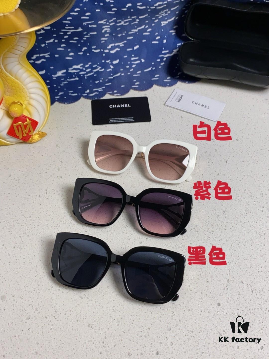 Chanel 2024 New Fashion Sunglasses for Women, UV-Protective Retro Stylish Oversized Sunglasses Slimming and Trendy
