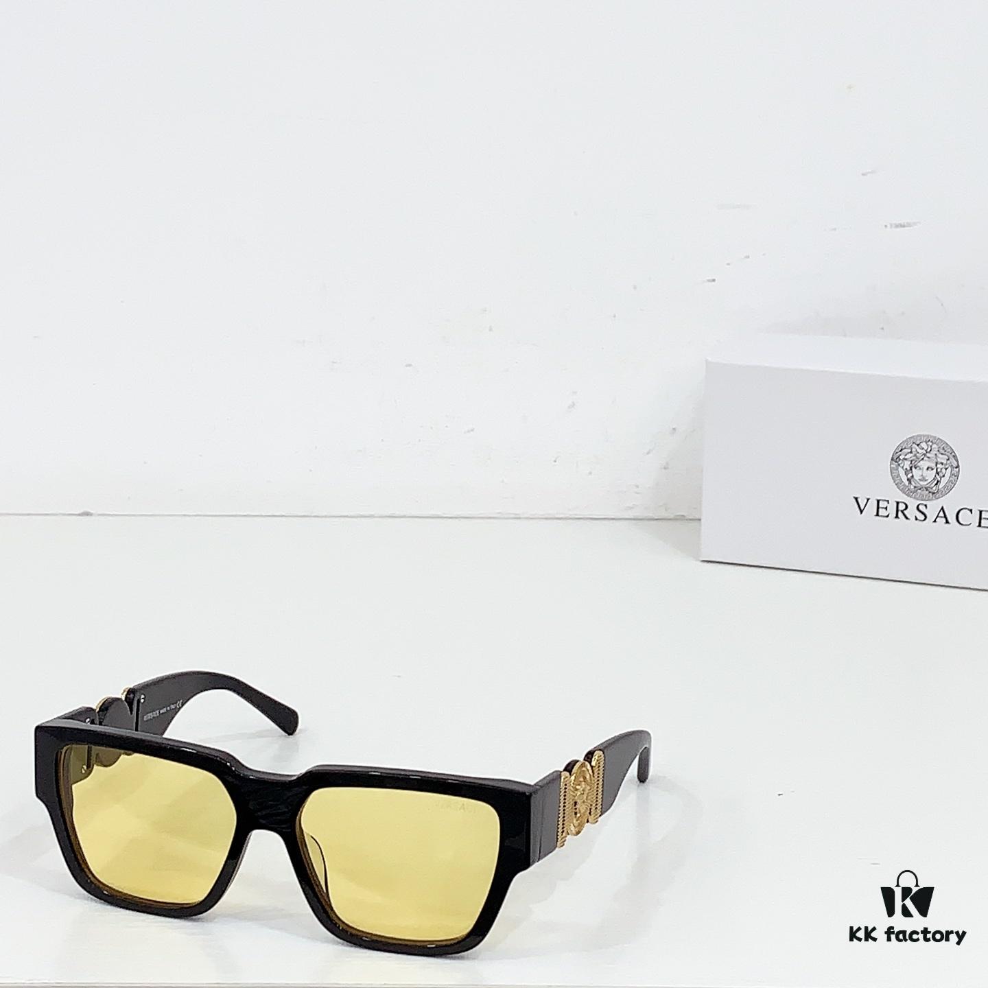 100 VERSACE New Arrival Sunglasses Official Website Synchronized Original Version One-to-One VE4483D, SIZE: 55-17-145, Golden Metal Plating, Temple Arms with Metal Logo Perfectly Combined with Medusa Head, Highlighting Brand Charm, Visible Quality Eyewear Sunglasses