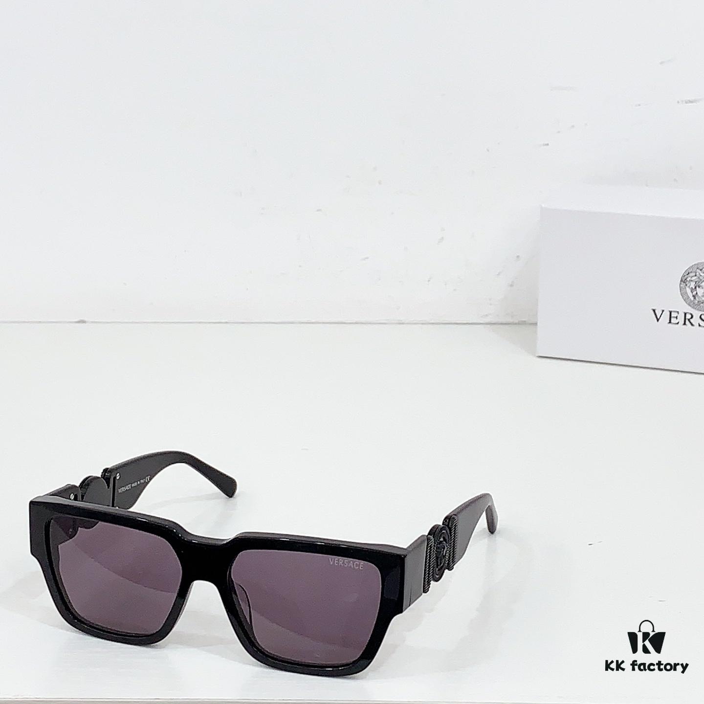 100 VERSACE New Arrival Sunglasses Official Website Synchronized Original Version One-to-One VE4483D, SIZE: 55-17-145, Golden Metal Plating, Temple Arms with Metal Logo Perfectly Combined with Medusa Head, Highlighting Brand Charm, Visible Quality Eyewear Sunglasses