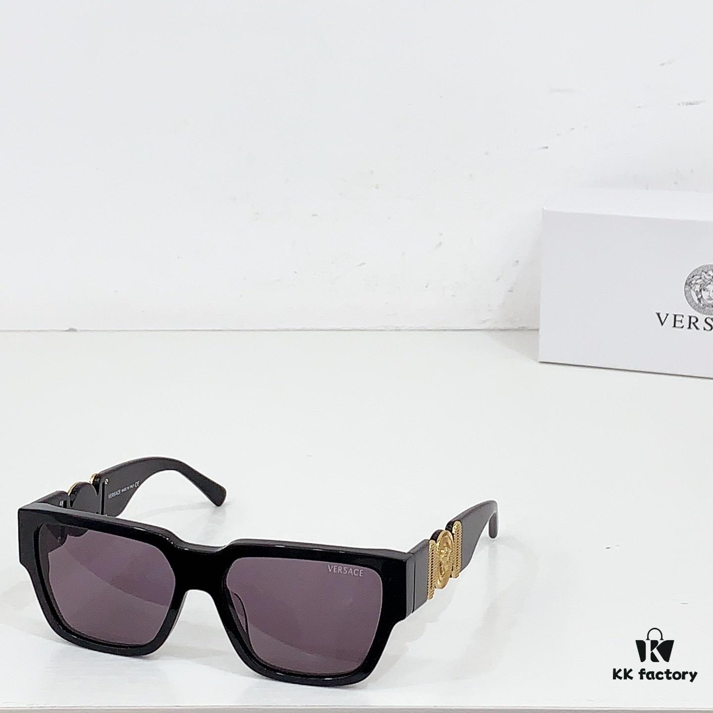 100 VERSACE New Arrival Sunglasses Official Website Synchronized Original Version One-to-One VE4483D, SIZE: 55-17-145, Golden Metal Plating, Temple Arms with Metal Logo Perfectly Combined with Medusa Head, Highlighting Brand Charm, Visible Quality Eyewear Sunglasses