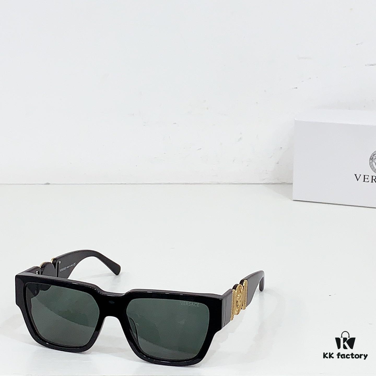 100 VERSACE New Arrival Sunglasses Official Website Synchronized Original Version One-to-One VE4483D, SIZE: 55-17-145, Golden Metal Plating, Temple Arms with Metal Logo Perfectly Combined with Medusa Head, Highlighting Brand Charm, Visible Quality Eyewear Sunglasses