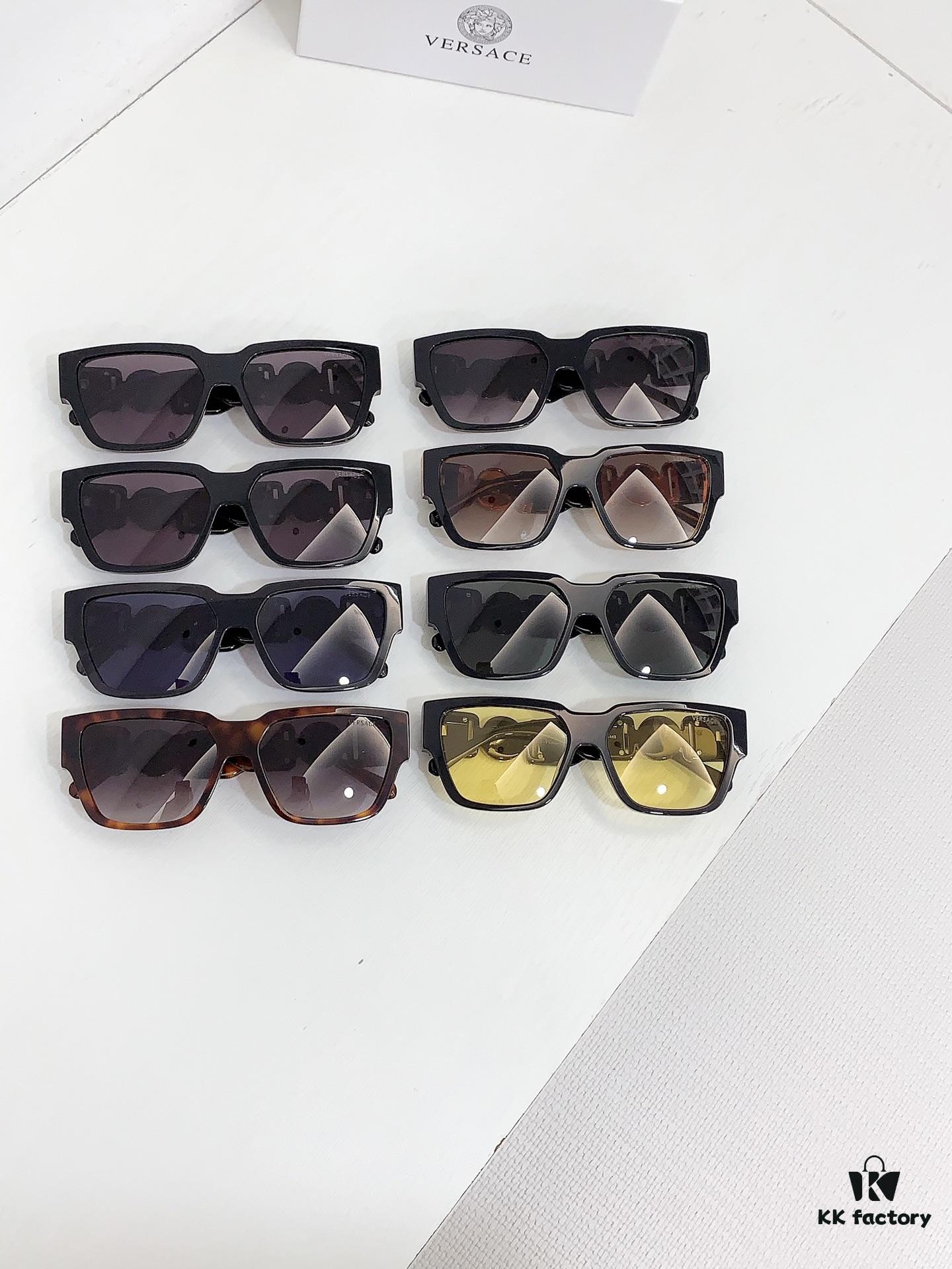 100 VERSACE New Arrival Sunglasses Official Website Synchronized Original Version One-to-One VE4483D, SIZE: 55-17-145, Golden Metal Plating, Temple Arms with Metal Logo Perfectly Combined with Medusa Head, Highlighting Brand Charm, Visible Quality Eyewear Sunglasses