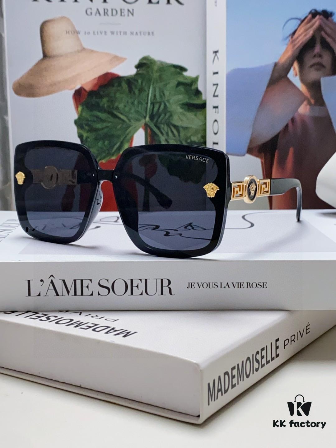 VERSACE 2025 New Arrival Women's Sunglasses, Vintage Fashionable Polarized UV-Protective Shades, Flattering Face-Slimming Design