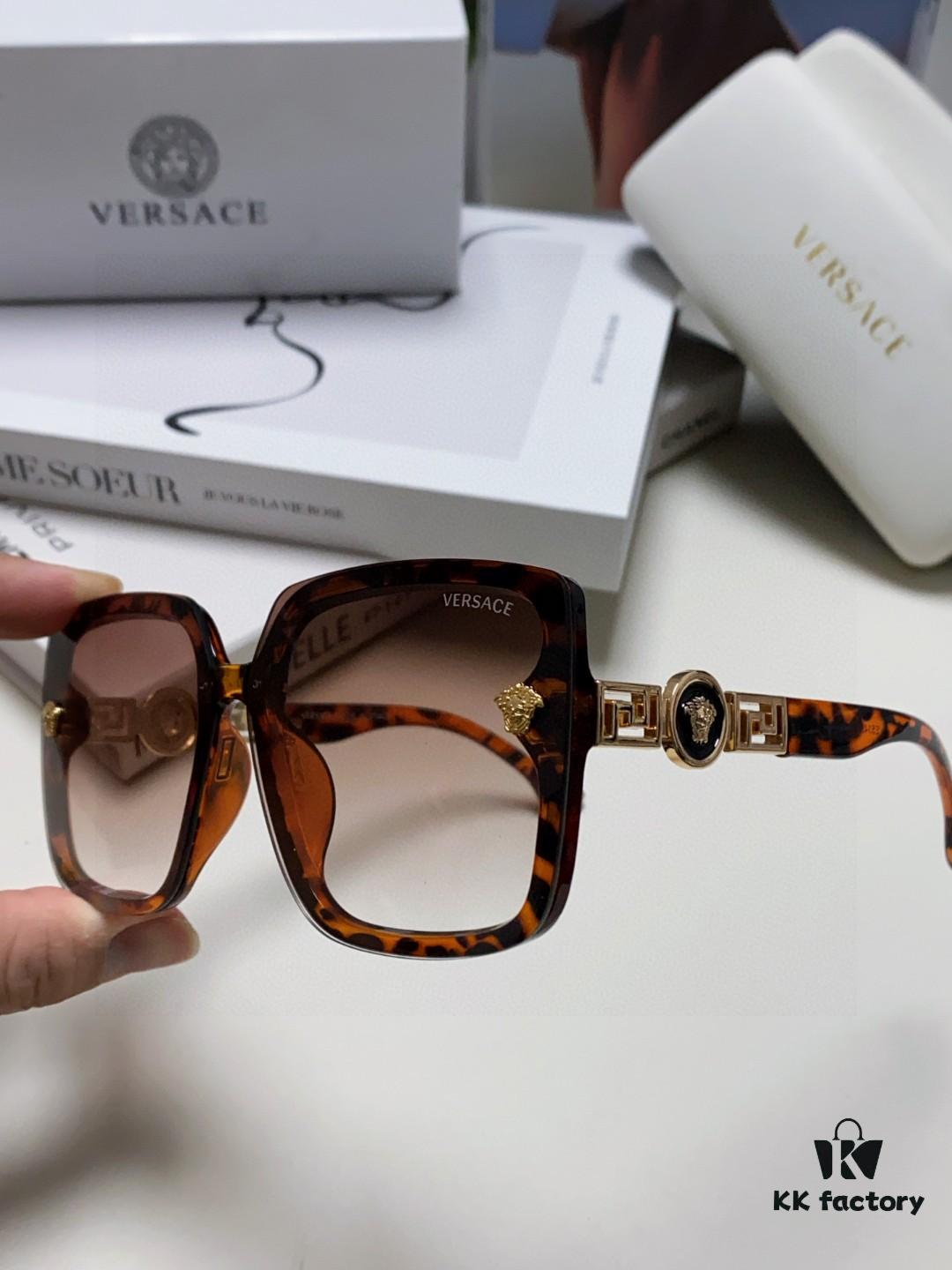VERSACE 2025 New Arrival Sunglasses for Women, Fashionable Retro Trendy Polarized UV-Protective Sun Glasses, Flattering Face-Framing Design