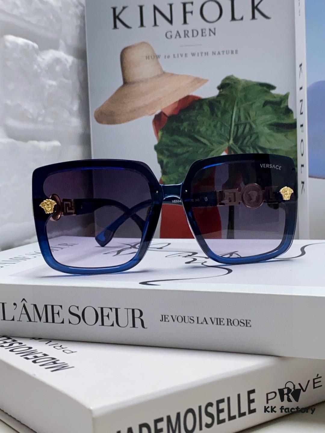 VERSACE 2025 New Arrival Sunglasses for Women, Fashionable Retro Polarized UV-Protective Sun Glasses, Flattering Face-Framing Design