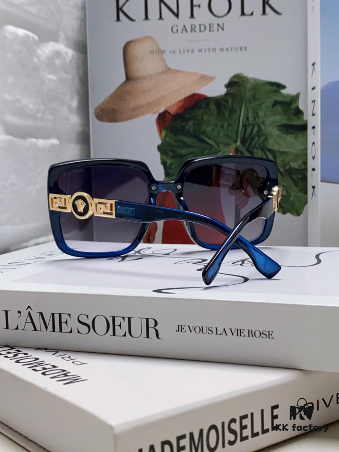 VERSACE 2025 New Arrival Sunglasses for Women, Fashionable Retro Polarized UV-Protective Sun Glasses, Flattering Face-Framing Design