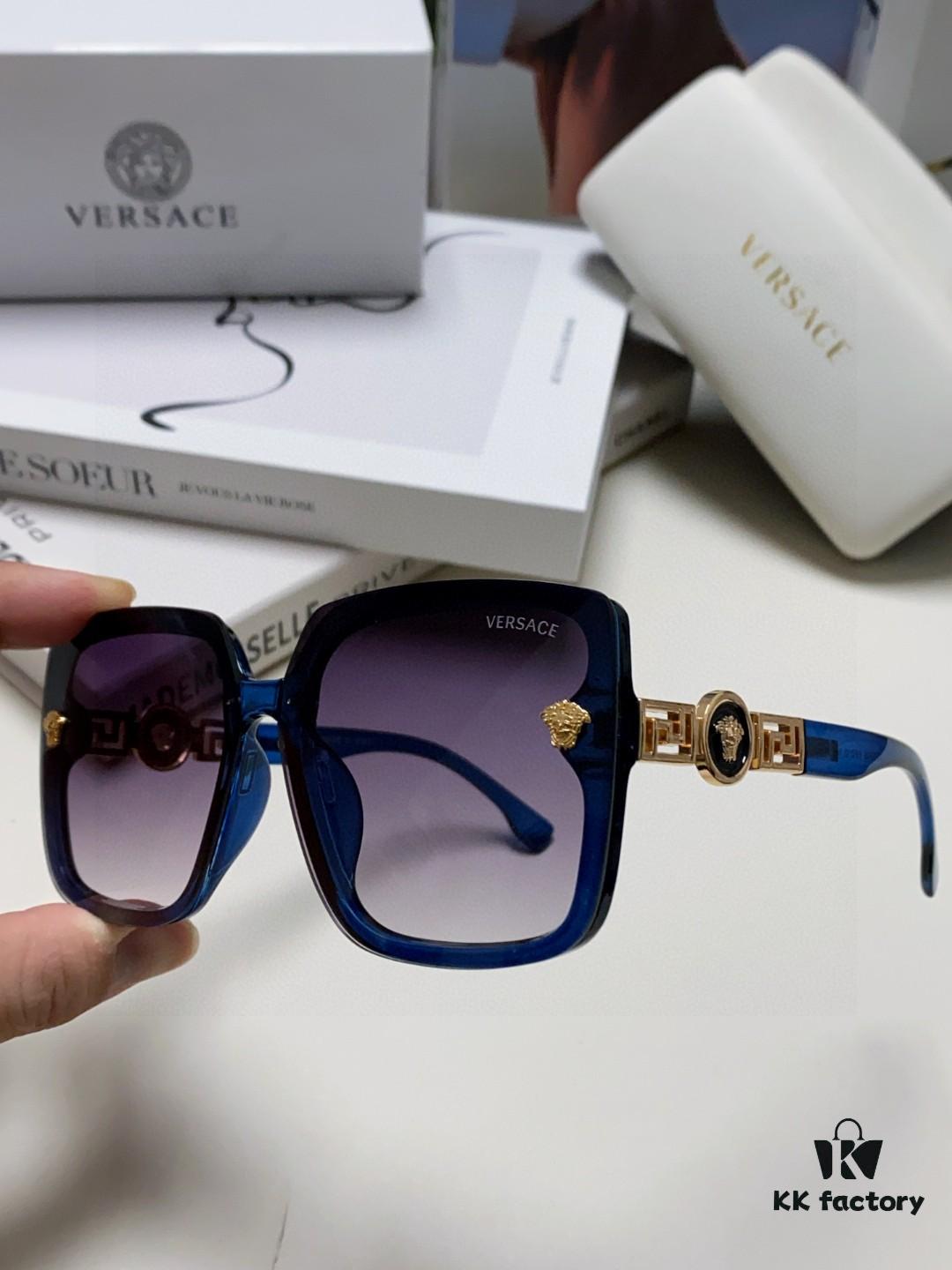 VERSACE 2025 New Arrival Sunglasses for Women, Fashionable Retro Polarized UV-Protective Sun Glasses, Flattering Face-Framing Design