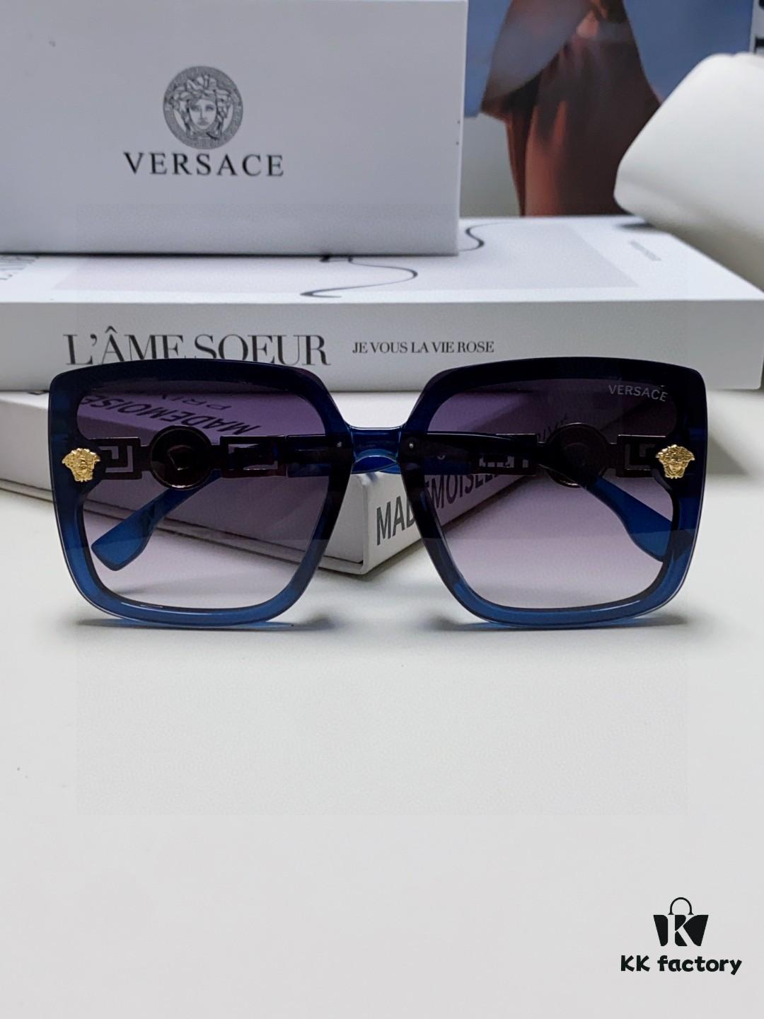VERSACE 2025 New Arrival Sunglasses for Women, Fashionable Retro Polarized UV-Protective Sun Glasses, Flattering Face-Framing Design