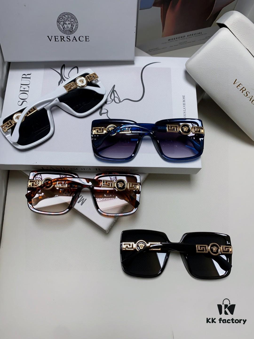 VERSACE 2025 New Arrival Sunglasses for Women, Fashionable Retro Polarized UV-Protective Sun Glasses, Flattering Face-Framing Design