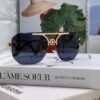 VERSACE 2025 Women's Square Frame Oversized Sunglasses, European Fashion Style, Carved Design, Xiaohongshu Trend