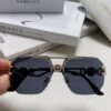 VERSACE 2025 Women's Square Frame Oversized Sunglasses, European Fashion Style, Carved Design, Xiaohongshu Trend